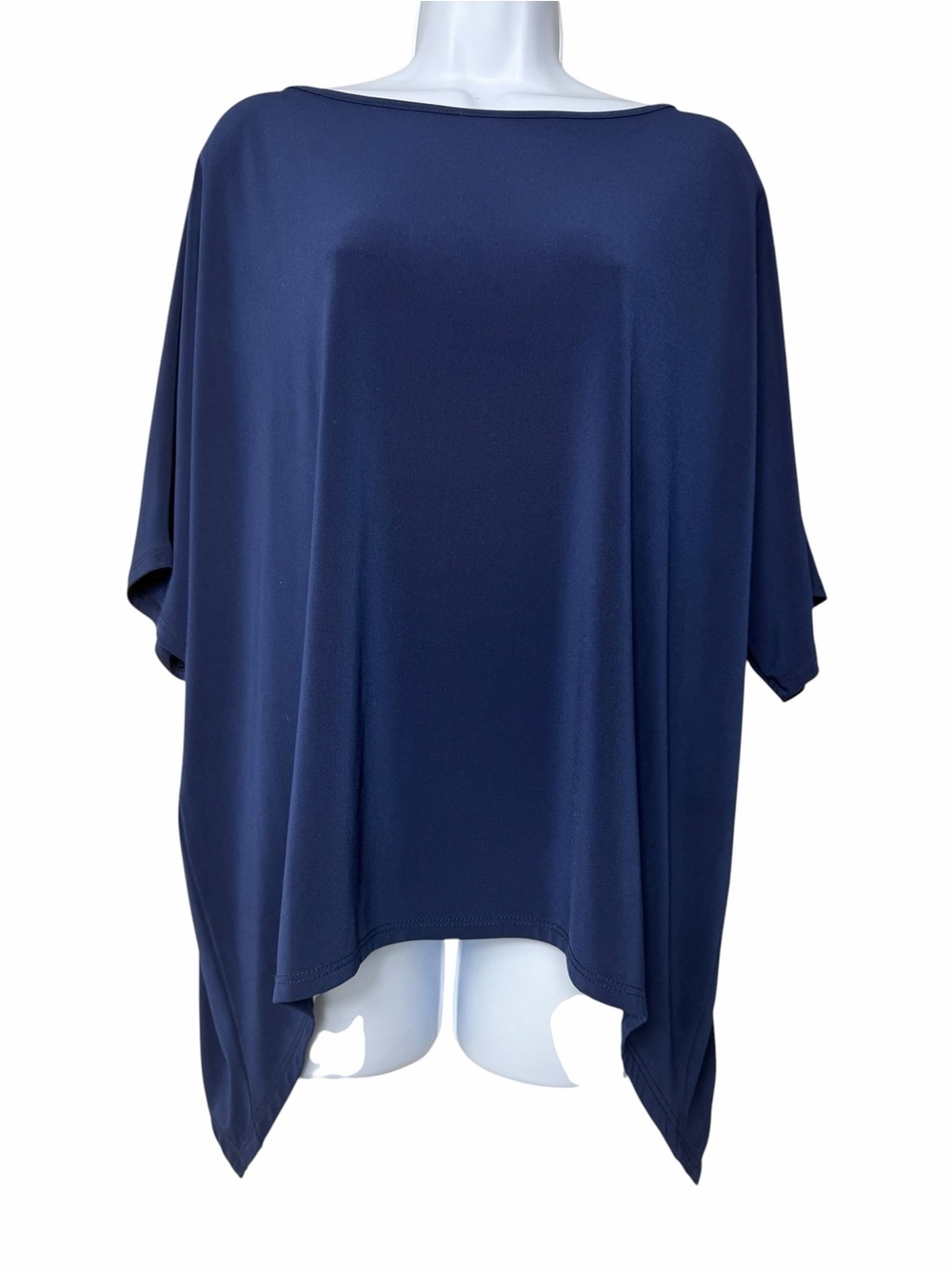 CLARA SUN WOO Relaxed 3/4 Sleeve Jersey Tunic Top Blue Work Travel Size 1x